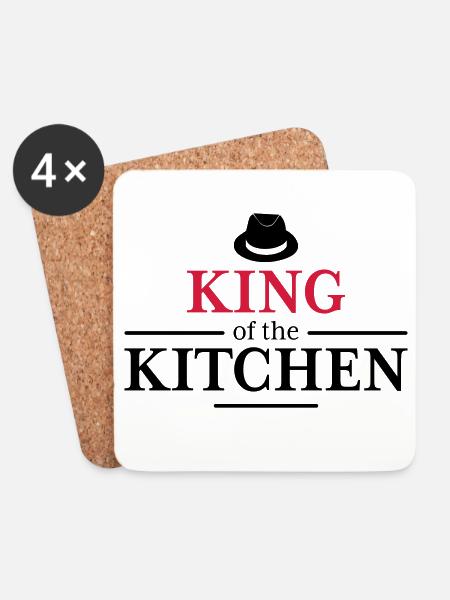 Men's Cooking Apron - Coasters (set of 4) - white