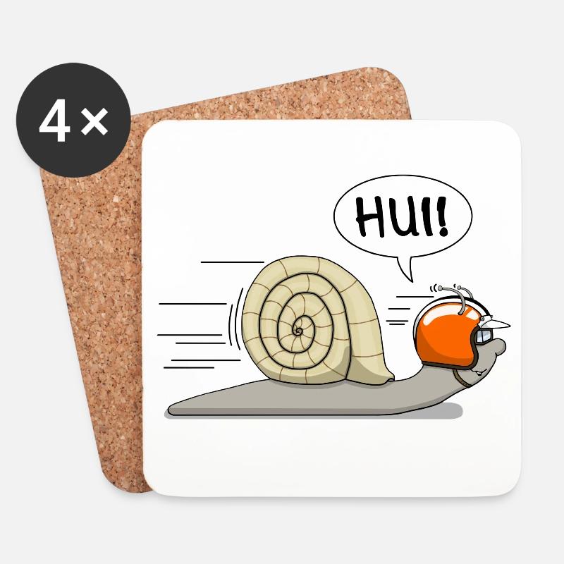 Rennschnecke - jetzt auch in orange - Untersetzer (4er-Set) - Weiß