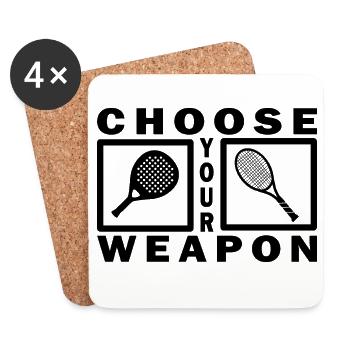 Tennis Padel choose your weapon design - Coasters (set of 4) - white - Front