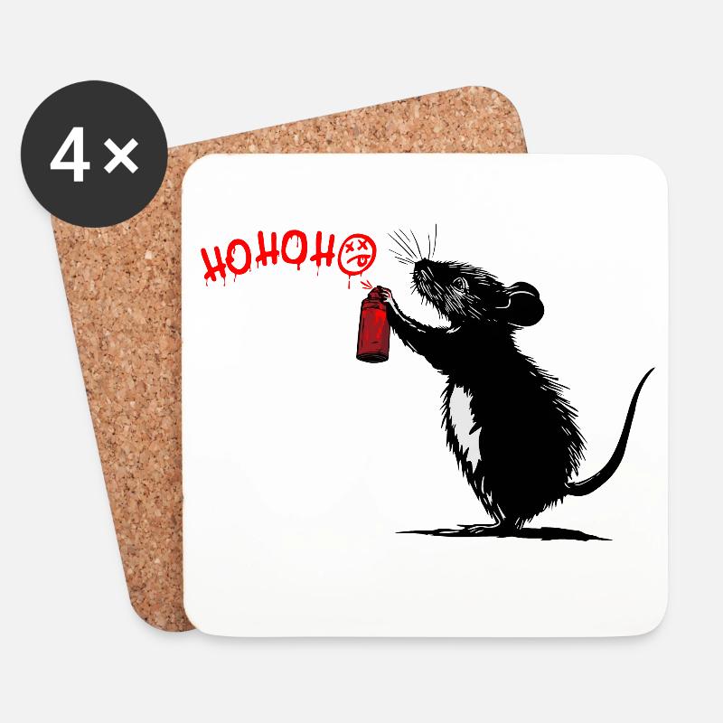 Holiday Rebel: Graffiti Greetings 2 - Untersetzer (4er-Set) - Weiß