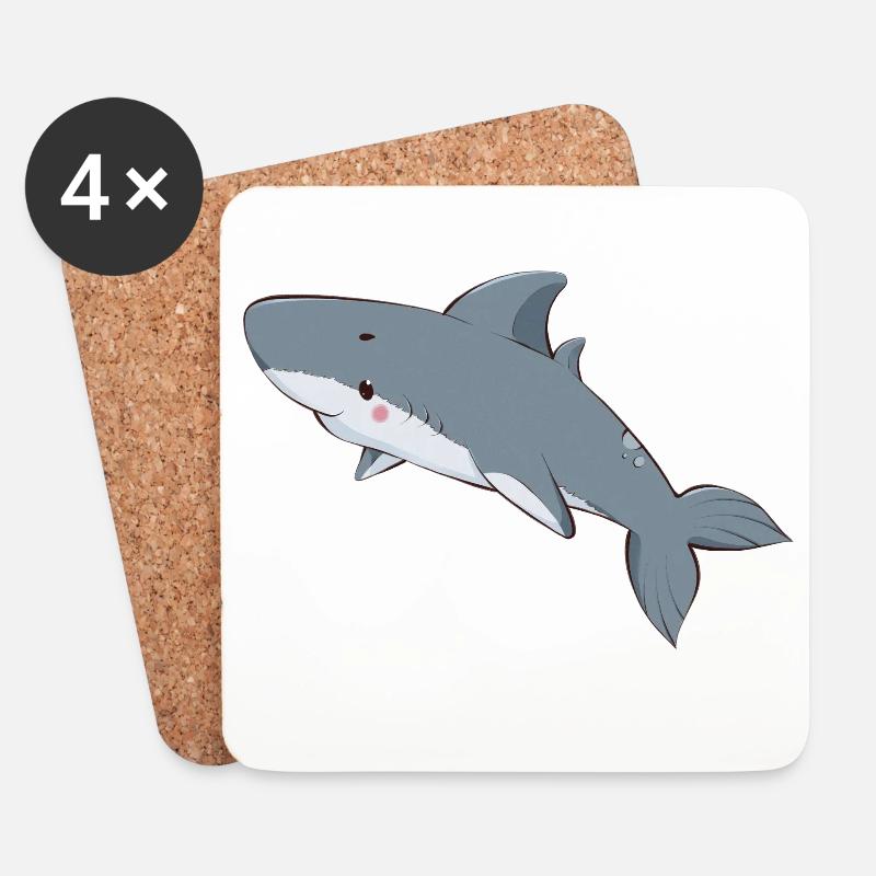 Shark - Coasters (set of 4) - white