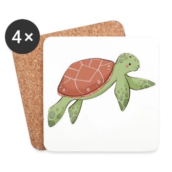 Turtle - Coasters (set of 4) - white - Front