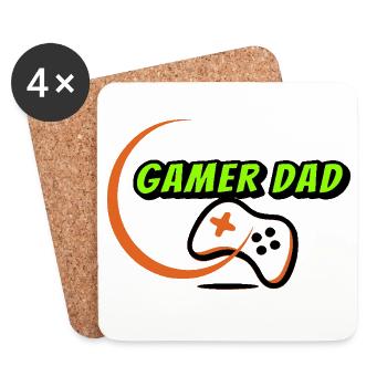 Gamer Dad - Coasters (set of 4) - white - Front