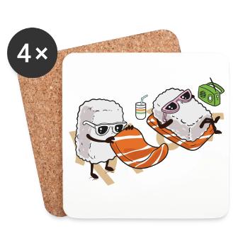 Sommer-Sushi - Untersetzer (4er-Set) - Weiß - Vorne