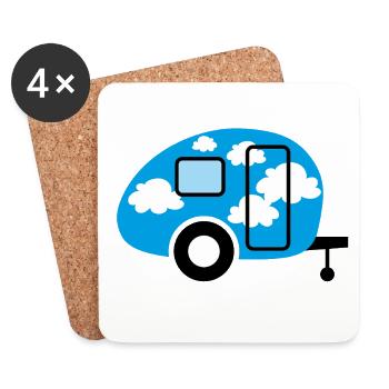 Caravan Wohnwagen Wolken Wetter Himmel Camper Camp - Untersetzer (4er-Set) - Weiß - Vorne
