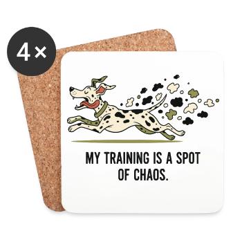 Mein Training ist ein Fleckchen Chaos - Untersetzer (4er-Set) - Weiß - Vorne