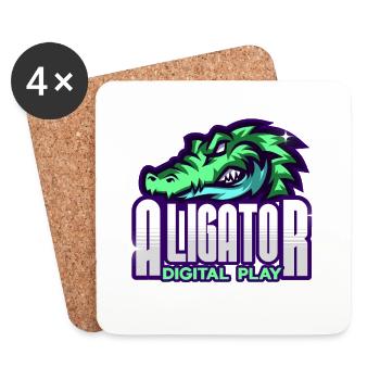 Alligator Digital Art - Coasters (set of 4) - white - Front