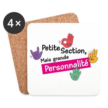 Petite section mais grande personnalité "Fushia" - Dessous de verre (lot de 4) - blanc - Devant