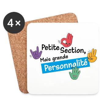 Petite section mais grande personnalité "Bleu" - Dessous de verre (lot de 4) - blanc - Devant