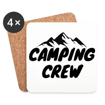 Équipe de camping - Dessous de verre (lot de 4) - blanc - Devant