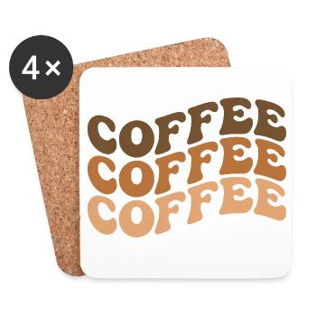 Citation d'un amateur de café - Dessous de verre (lot de 4) - blanc - Devant