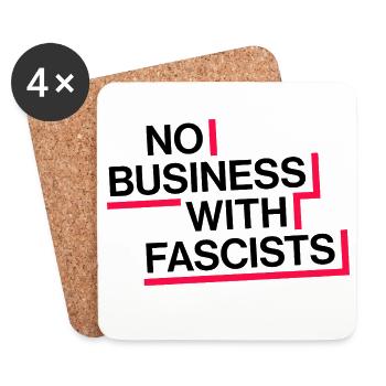 NO BUSINESS WITH FASCISTS - Untersetzer (4er-Set) - Weiß - Vorne