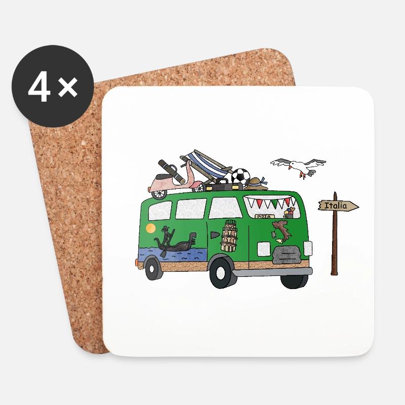 La_Dolce Vanlife Camper Italia - Untersetzer (4er-Set) - Weiß