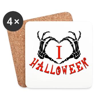 J'adore Halloween - Dessous de verre (lot de 4) - blanc - Devant