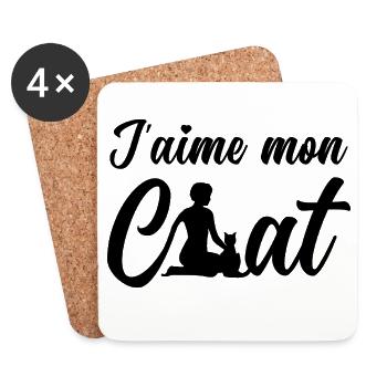 I LOVE MY CAT! - Coasters (set of 4) - white - Front