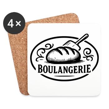 Boulangerie - Dessous de verre (lot de 4) - blanc - Devant