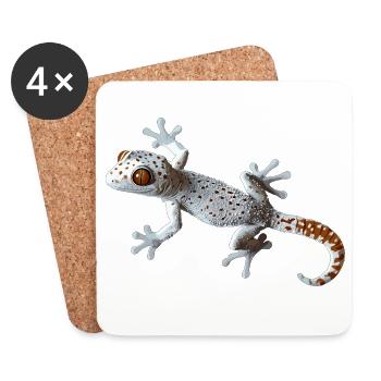 Tokay-Geckos Tokay-Gecko - Untersetzer (4er-Set) - Weiß - Vorne