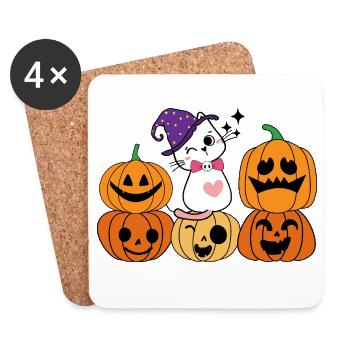 CAT_FAIRY - Dessous de verre (lot de 4) - blanc - Devant