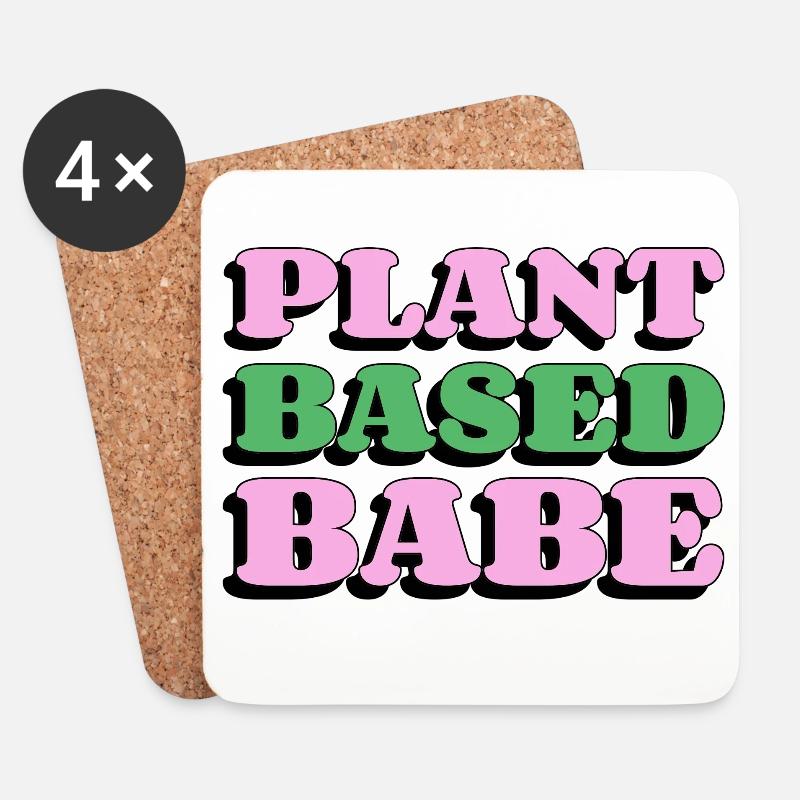 Plant Based Babe - Untersetzer (4er-Set) - Weiß