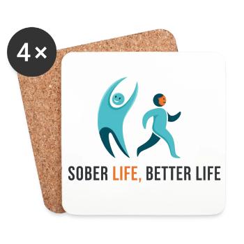Sober Life.Better Life - Coasters (set of 4) - white - Front