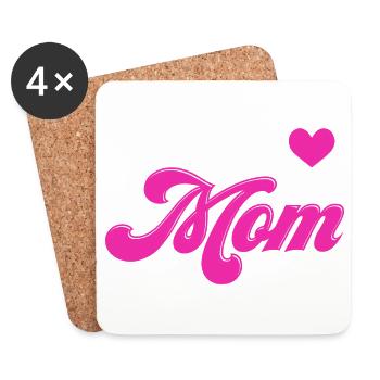 Mama 1. Muttertag Werdende Mama - Untersetzer (4er-Set) - Weiß - Vorne