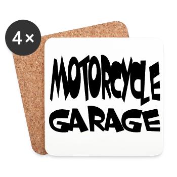 motocyclette - Dessous de verre (lot de 4) - blanc - Devant