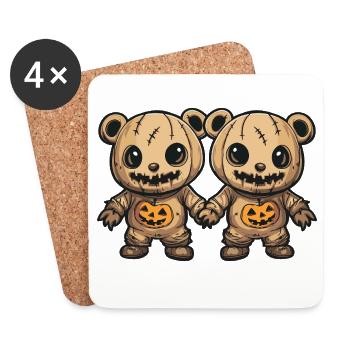 Bear Halloween Team Funny - Coasters (set of 4) - white - Front