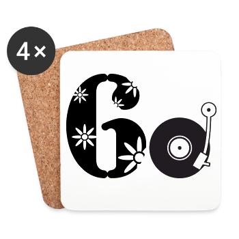 60s Sixtieth Sixties 60. - Coasters (set of 4) - white - Front