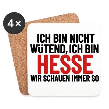 Ich bin nicht wütend - ich bin Hesse - Untersetzer (4er-Set) - Weiß - Vorne