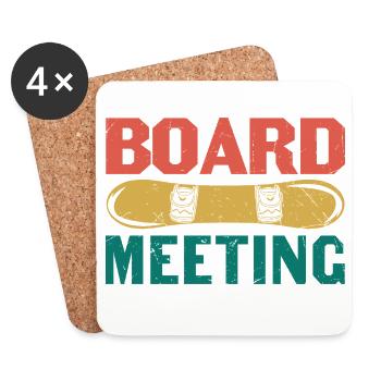 Board Meeting Snowboard - Untersetzer (4er-Set) - Weiß - Vorne