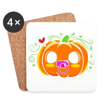 Halloween Gender Reveal Team Girl - Coasters (set of 4) - white - Front