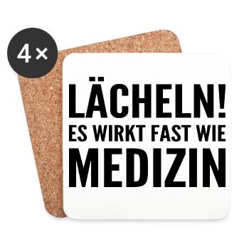 Smile! It almost acts like medicine - Coasters (set of 4) - white - Front