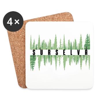 Ligne des arbres de Surselva - Dessous de verre (lot de 4) - blanc - Devant