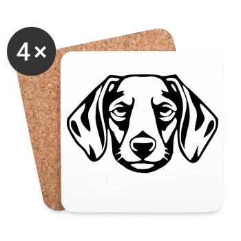 Dachshund Dog T-shirt Gift - Coasters (set of 4) - white - Front