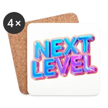 Next Level 3D Text — Bold Gradient Design - Coasters (set of 4) - white - Front