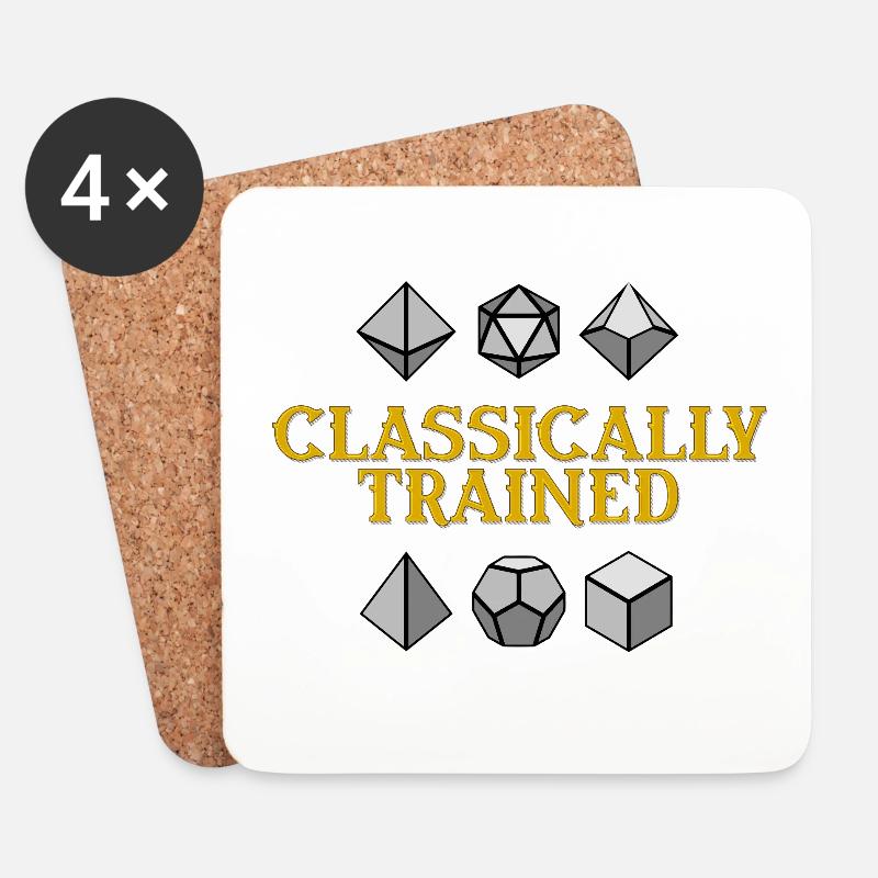 Klassisch trainierte geometrische Würfel - Untersetzer (4er-Set) - Weiß