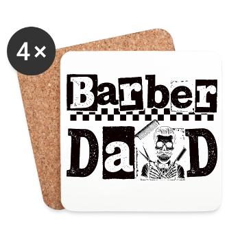 Vintage Barber Papa Barbier Coiffeur - Dessous de verre (lot de 4) - blanc - Devant