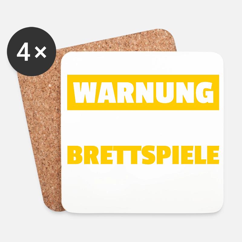 Warning: Board game, board game - Coasters (set of 4) - white