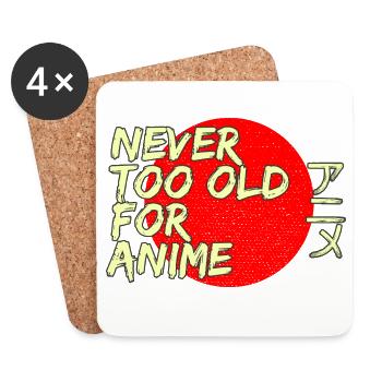 Never Too Old For Anime Japan Streetwear Design - Coasters (set of 4) - white - Front