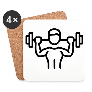 bodybuilding - Coasters (set of 4) - white - Front
