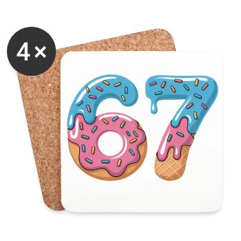 Donut numbers 6 and 7 - Coasters (set of 4) - white - Front