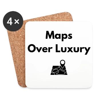 Maps Over Luxury – Adventure Shirt - Coasters (set of 4) - white - Front