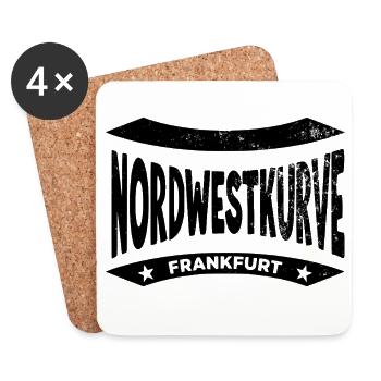 Frankfurt Nordwestkurve Hoodie, schwarz - Untersetzer (4er-Set) - Weiß - Vorne