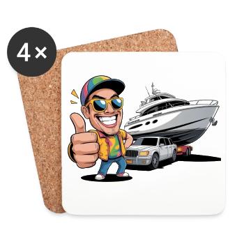 Funny If I Won The Lottery You'd Notice Yacht boat - Coasters (set of 4) - white - Front