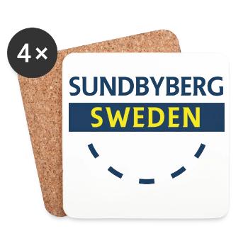 Sundbyberg Schweden Retro Uhrenmuster - Untersetzer (4er-Set) - Weiß - Vorne