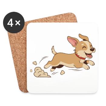 Puppy run - Coasters (set of 4) - white - Front