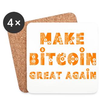Make Bitcoin Great Again  - Untersetzer (4er-Set) - Weiß - Vorne