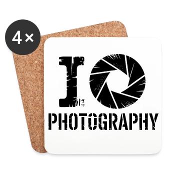 I Love Photography Camera Subject - Coasters (set of 4) - white - Front