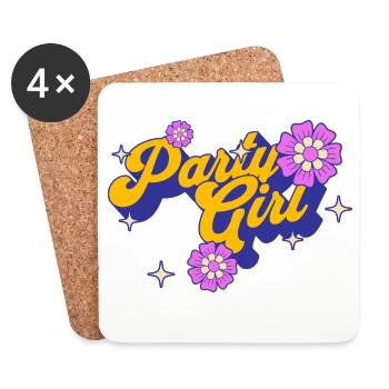 Party Girl - Untersetzer (4er-Set) - Weiß - Vorne