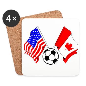 Football Canada vs États-Unis - Dessous de verre (lot de 4) - blanc - Devant